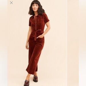 Maeve Colette Weekend Jumpsuit - corduroy - Rust - Size 6 tall